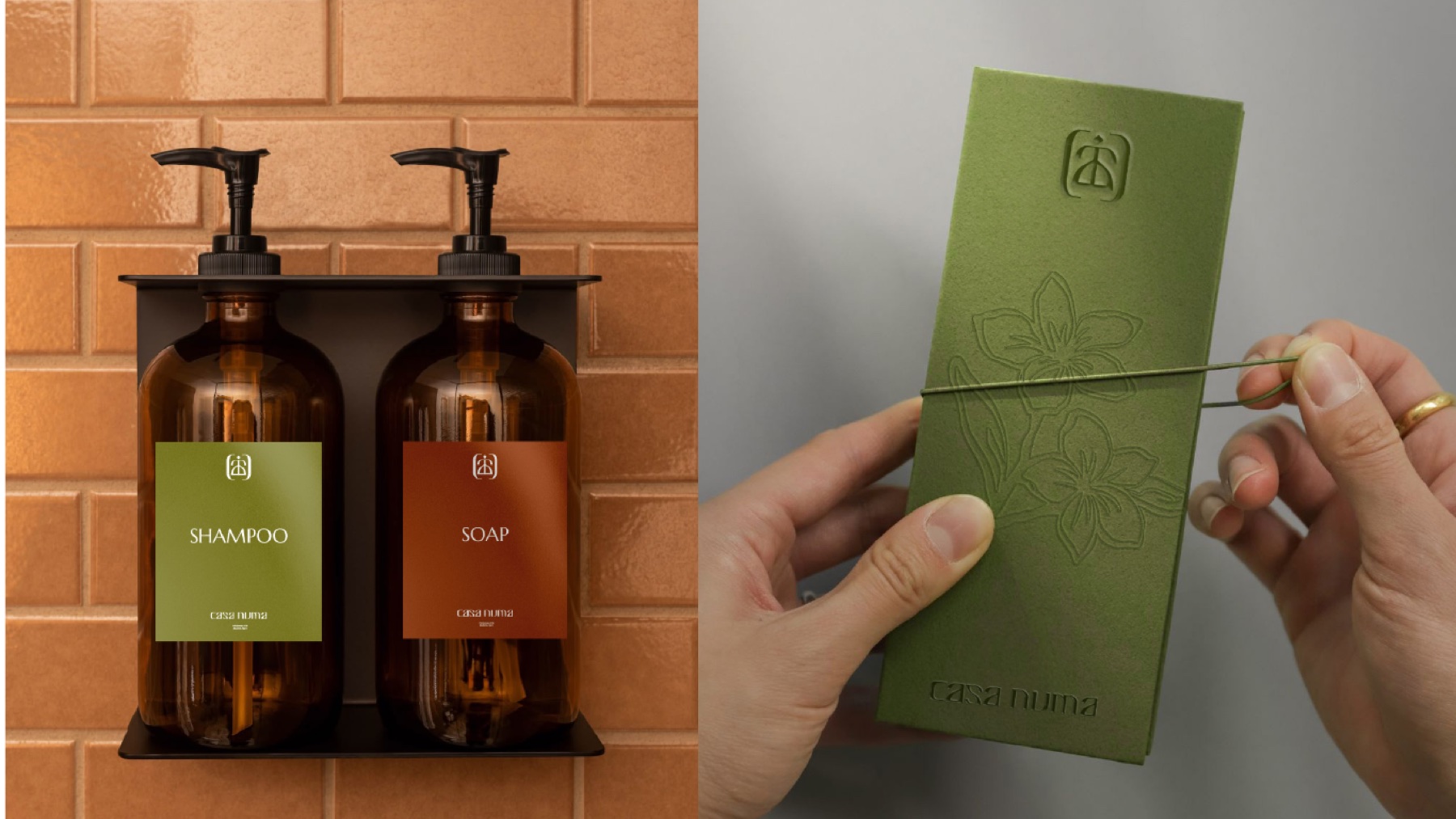 Applications invitées Casa Numa sur produits d'accueil et packaging