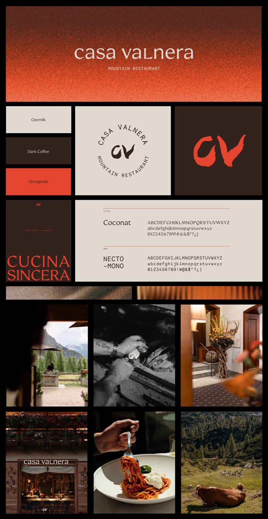 Brand board complet Casa Valnera, restaurant de montagne