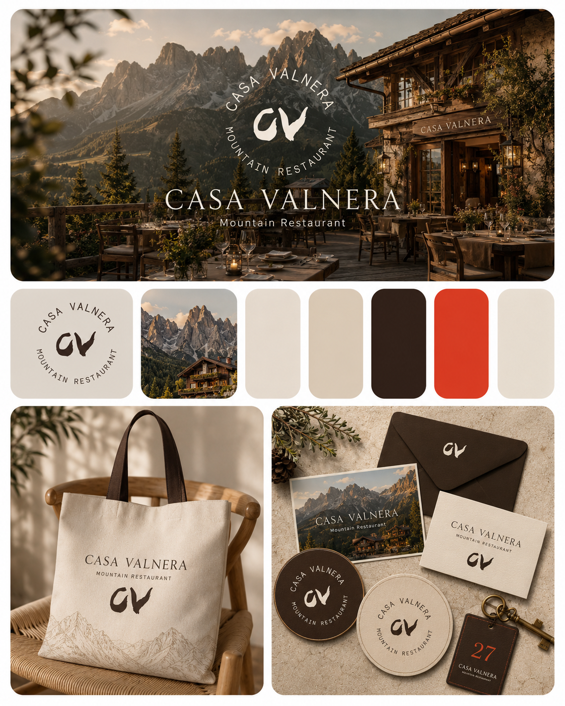 Applications fictives Casa Valnera sur supports hospitality